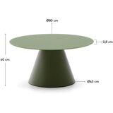 Kave Home Zelena okrogla klubska mizica s stekleno mizno ploščo ø 80 cm Wilshire – | Shoptok.si