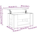  Stolić za kavu boja hrasta 79 x 49 x 41 cm konstruirano drvo | shoptok.hr