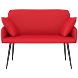  Dvosjed s metalnim nogama 2-sjedalo Crvena Umjetna koža | shoptok.hr