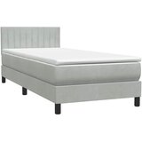 Box Spring krevet s madracem i LED svijetlo sivi 80x210 cm baršun | shoptok.hr