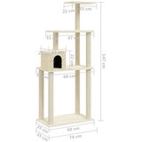 vidaXL penjalica za mačke sa stupovima za grebanje krem 147 cm | shoptok.hr