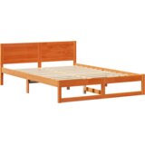 vidaXL okvir postelje Vosek rjav Trden borov les 160 x 200 cm Vzdržljiv | Shoptok.si