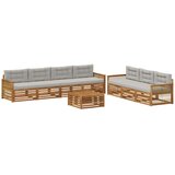vidaXL Zunanja garnitura za sedenje 8 pcs Naravna in svetlo siva, (5000281891) | Shoptok.si