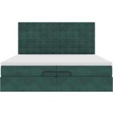  Okvir kreveta s madracima tamnozeleni 200x200cm baršunasti | shoptok.hr