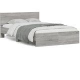  The Living Store Posteljni okvir z vzglavjem siva sonoma 135x190 cm - Posteljni Okvir, (21523891) | Shoptok.si