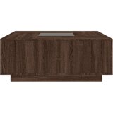 vidaXL Klubska mizica z neskončnimi LED rjavi hrast 100x100x40 cm | Shoptok.si