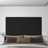 vidaXL zidne ploče od tkanine 12 kom crne 60 x 15 cm 1,08 m²