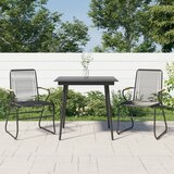 vidaXL 3-dijelni vrtni blagovaonski set od PVC ratana crni Cijene