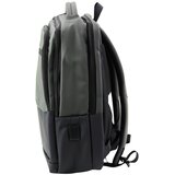  Gradski poslovni ruksak s USB džepom za prijenosno računalo, crno-siv, 16L 41cm | shoptok.hr