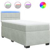 Maison Chic Box spring postelja - Vzmetna postelja z vzmetnico svetlo siv 90x190 cm žamet SL23200, (21891420) | Shoptok.si