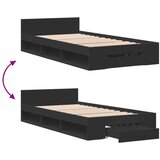vidaXL Okvir kreveta s ladicom crni 90 x 190 cm konstruirano drvo | shoptok.hr