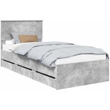  Krevetna konstrukcija s ladicama Betonski sivi 90 x 190 cm | shoptok.hr
