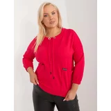 Fashion Hunters Red plus-size sweatshirt with drawstrings