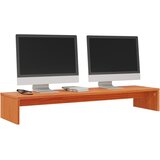 vidaXL Stalak za monitor voštano smeđi 100x27x15cm od borovine | shoptok.hr