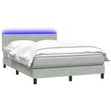  s oprugama i madracem LED svjetlosivi 160x210 cm baršunasti | shoptok.hr