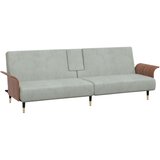 The Living Store Raztegljiv kavč z držali za skodelice svetlo siv žamet - Raztegljiv Kavč, (21494013) | Shoptok.si