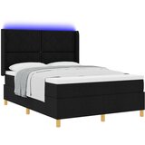 vidaXL Box Spring postelja z vzmetnico in LED črna 140x190 cm tkanina, (22049046) | Shoptok.si