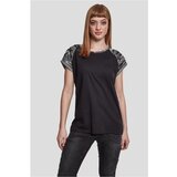 Urban Classics Women's contrasting raglan t-shirt black/dark camo Cene