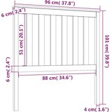  Uzglavlje za krevet crno 96 x 6 x 101 cm od masivne borovine | shoptok.hr