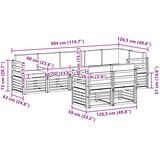  Set vanjskih sofa 8 pcs Bijela i antracit 304 x 126,5 x 73 cm | shoptok.hr