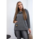 Kesi Sweatshirt with a long back and a graphite hood | shoptok.hr
