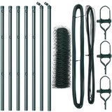 vidaXL Heksagonalna ograja Zelena 0.4x10 m Jeklo, Ograje 7 kosov Zelena Ø32 mm 80 cm Galvanizirano jeklo Cene