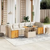 Maison Chic Seti vrtnega pohištva - Vrtna garnitura - Vrtni pohištvo set 8-delna z blazinami bež poli ratan, (21798773) | Shoptok.si