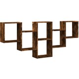 Maison Chic Stenska polica - Viseča Polica dimljeni hrast 159x18x66 cm inženirski les, (21758800) | Shoptok.si