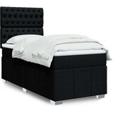 vidaXL Krevet s oprugama i madracem crni 90x200 cm od tkanine | shoptok.hr