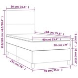  Box spring s madracem LED svjetlosivi 90x190 cm baršun | shoptok.hr