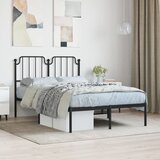 vidaXL Kovinski posteljni okvir z vzglavjem črn 120x200 cm | Shoptok.si