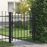  Vrata za ogradu BOXTEL jednokrilna vrata s lučnim vrhom čelik 1x1 m crna Cene