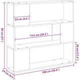  Set TV komoda Crni hrast 100 x 24 x 94 cm Konstruirano drvo | shoptok.hr