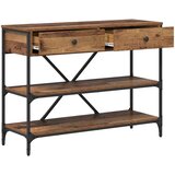  Konzolna stolica s ladicama Smeđa 100 x 34,5 x 75 cm boja drva | Eponuda.ba