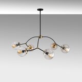VISILICA KROMOZOM 1021 crna, metal/ staklo, 90 x 90 cm, visina 69 cm, promjer kugli 15 cm, 6 x E27 40 W | shoptok.hr