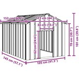vidaXL Kućica za pse s krovom 113x153x101 cm pocinčani čelik | shoptok.hr
