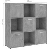 vidaXL Ormarić za knjige siva boja betona 90 x 30 x 90 cm od iverice | shoptok.hr