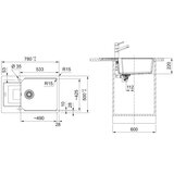 Franke 114.0700.105 Urban UBG 611-78 BB pomivalno korito iz umetnega kamna | Shoptok.si