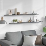  Zidne police 2 kom sive 115 x 9 x 3 cm | shoptok.hr