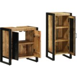 vidaXL Set namještaja za kupaonicu 2 pcs Smeđa Čvrsto drvo manga | shoptok.hr