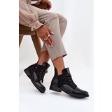 VINCEZA Patent Leather Women's Ankle Boots with Decorative Embossing Insulated | Shoptok.si