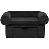 vidaXL Sofa za pse s ladicom crna 75 x 50 x 38 cm plišana | shoptok.hr