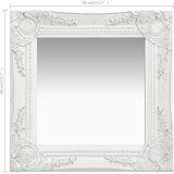  Zidno ogledalo u baroknom stilu 40 x 40 cm bijelo | shoptok.hr