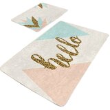 Mila Home Kremno bele/v zlati barvi žametne kopalniške preproge v kompletu 2 ks 60x100 cm Hello – Cene