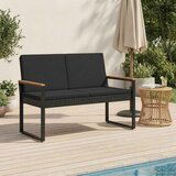  Vanjska klupa s jastukom Crna 107 x 61 x 80 cm poliratan | shoptok.hr