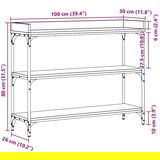  Consolna stolica od starog drveta 100x30x80 cm od inženjerskog drveta i čelika | shoptok.hr