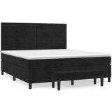 vidaXL Box spring postelja z vzmetnico črna 180x200 cm žamet, (20897478) Cene