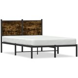 vidaXL Metalni okvir kreveta s uzglavljem boja hrasta 120 x 190 cm Cijene