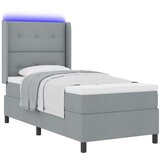 VidaXL Box Spring Krevet s Madracem i LED Osvjetljenjem Svijetlosiva 100x200 cm Tkanina VidaXL Box Spring Krevet s Madracem i LED Osvjetljenjem Svijetlosiva 100x200 cm Tkanina Slike