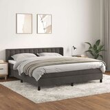  Box spring postelja z vzmetnico temno siva 160x200 cm žamet, (20790224) Cene